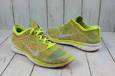 WMNS Nike Free 5.0 TR Flyknit Running Shoes Volt White Hot Lava 718785700 Sz 8.5 - Image 1 of 4