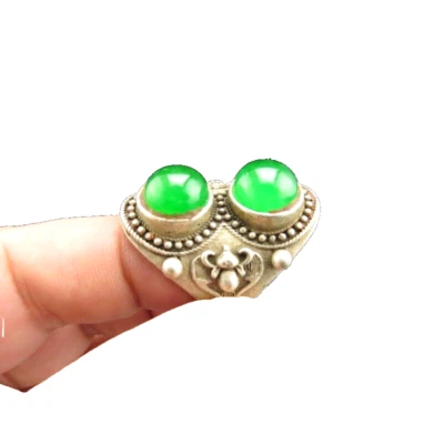 China, jade antiguo, coleccionable, plata pura, jade jade jadeíta, anillo raro D852 Foto 1 de 4