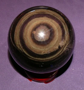 Regenbogenobsidian, Kugel, poliert, Mexico, mit Standfuß, 533,5g d=75mm - Bild 1 von 8
