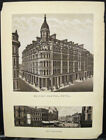 Antique Print Central Hotel & Castle Place BELFAST Northern Ireland Reynolds 6x8