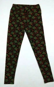 LULAROE Women's Leggings One Size Black Green Red - Picture 1 of 5
