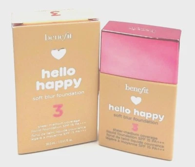 Benefit Hello Happy Soft Blur Foundation Shade # 3 foundation New in box Fresh!! - Image 1 of 3
