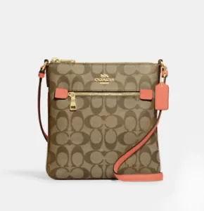 NWT. Coach Mini Rowan File Bag in signature canvas - Picture 1 of 4