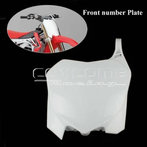 Plastic Off-Road White Front Number Plate For Honda CRF250R 10-13 CRF450R 09-12 - Picture 1 of 11
