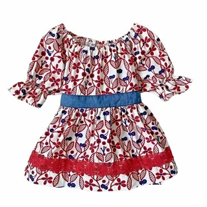 Matilda Jane Crimson Cutie Top Girls Size 4 Hello Lovely Red July 4th Patriotic - Picture 1 of 8