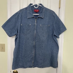 Venezia Jeans Denim Kurzarm Oberteil mit durchgehendem Reißverschluss Größe 18/20 - Bild 1 von 4