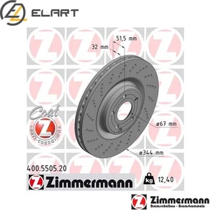 2x BRAKE DISC 400.5505.20 FOR MERCEDES-BENZ CLS/Shooting/Brake M276.850 3.5L - Picture 1 of 6