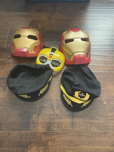 Bundle of 2 Iron Man Masks, 1 Transformer Mask And 2 Pilot Hats For Kids - Picture 1 of 6