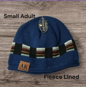 New With Tags Alaska Small adult fleece lined Beanie Hat skull - Picture 1 of 6