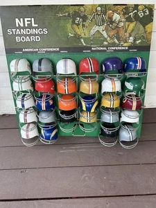 Vintage 1976 NFL Standing Board All 28 Teams Ice Cream Helmets Rare Display - Picture 1 of 6