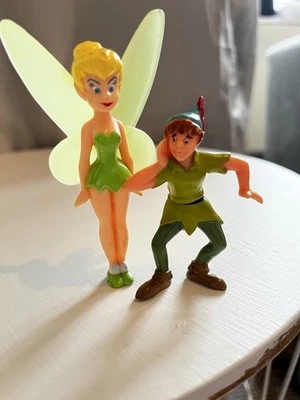 Vintage Disney Peter Pan and Tinkerbelle Small Toys Plastic Figures - Image 1 of 4