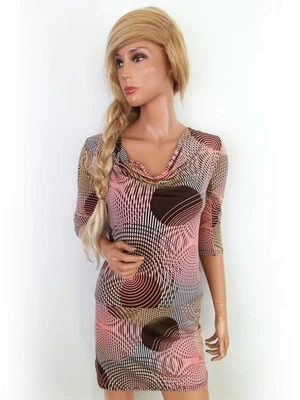 PAPER SUN VINTAGE Minikleid für Damen Puderrosa S 3/4 Ärmel Drapierter - Bild 1 von 4