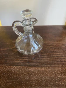 Vintage 1950's Anchor Hocking Clear Glass Oil/Vinegar Cruet Bottle w/ Stopper - Picture 1 of 3