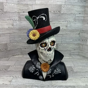 Skull Bust Head Color Changing LED Lights Halloween Day of the Dead 14” Tall - Picture 1 of 18