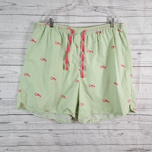 Pantalones Cortos para Dormir LL Bean Mujer Talla 2X Verde Estampado Langosta Algodón Cordón - Imagen 1 de 4