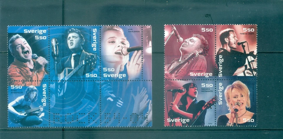 Suecia - Sc# 2493a-h. Rock and Roll 2004. MNH $14.00. Foto 1 de 1