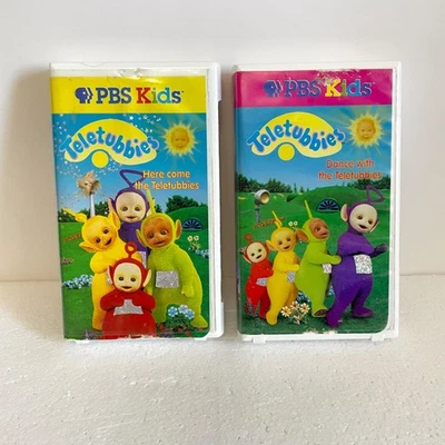 Teletubbies VHS Lot Dance with Teletubbies Here Come Teletubbies PBS KIDS Foto 1 de 4