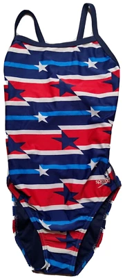 Traje de baño de una pieza SPEEDO para mujer 8/34 RAD BLANCO Y AZUL EE. UU. Prolt Flyback NUEVO Foto 1 de 4