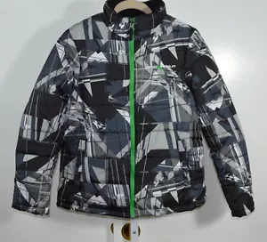 ZERO XPOSUR Girl's Black White Gray Zippered Puffer Winter Jacket Size 14/16 - Picture 1 of 7