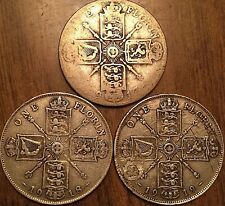 1917 1918 1919 LOT OF 3 CONSECUTIVE GREAT BRITAIN STERLING SILVER FLORIN