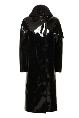 Black Pvc Trench Coat Mode Sens - Image 1 of 4