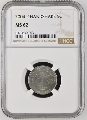 2004-P Jefferson Nickel Handshake NGC MS 62 - Image 1 of 2