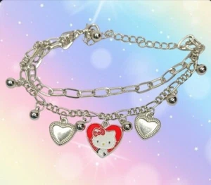Hello Kitty Bettelarmband versilbert Modeschmuck - Bild 1 von 2