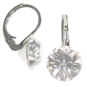 8mm Ohrringe mit Swarovski Kristallen in der Farbe Schatten Kristall leicht Grau - Picture 1 of 1