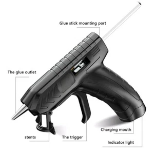 Cordless Hot Glue Gun Melt Glue Gun Machine Rechargeable Craft Repairing Tool - Picture 1 of 16