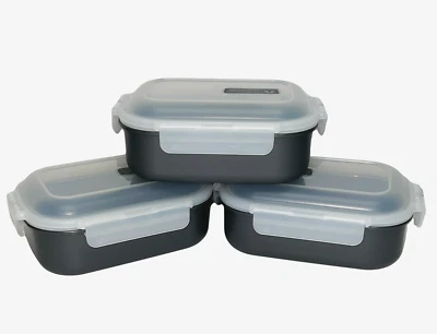3 contenedores de almacenamiento de alimentos para microondas ventilados de cocción instantánea LocknLock K86820 NUEVO Foto 1 de 4
