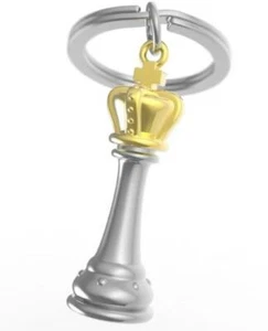 Chess Piece My King 3D Miniature Keyring or Charm Keychain Belgium Diecast - Picture 1 of 2