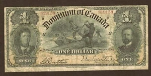 DOMINIO DE CANADÁ 1898 $1 ~ DC-13b ~ EXTERIOR ~ MUY ESCASA SERIE D - Imagen 1 de 2