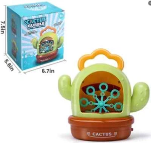 Máquina automática de burbujas de cactus para hacer burbujas al aire libre 500-1000 burbujas luz de música - Imagen 1 de 1