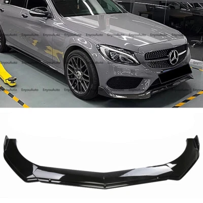 For Mercedes-Benz GLC300 GLC350 Front Bumper Lip Spoiler Splitter Glossy Black Foto 1 de 4