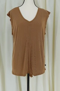 Jessica Simpson Women's Active V-Neck Sleeveless Brown Tunic Blouse Size Large - Picture 1 of 11
