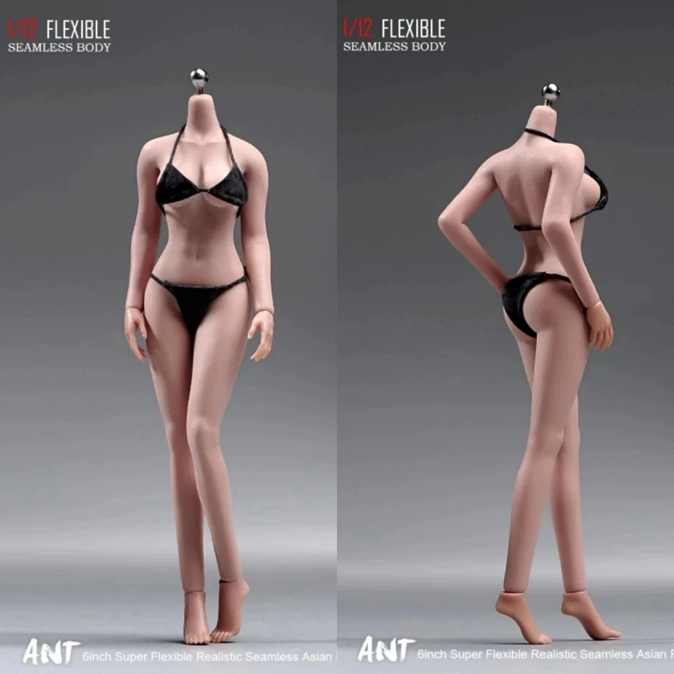 Figura de acción flexible de 6" con cuerpo femenino bronceado sin costuras 1:12 silicona ANT T305M EE. UU. Foto 1 de 4
