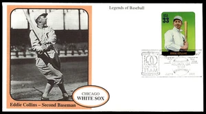 2000 Eddie Collins FDC Legends of Baseball White Sox Mystic Stamp Cachet - Picture 1 of 2
