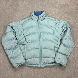 Patagonia Jacket Womens Medium Blue Puffer Goose Down Insulated Lined Coat Lady* - Picture 1 of 12