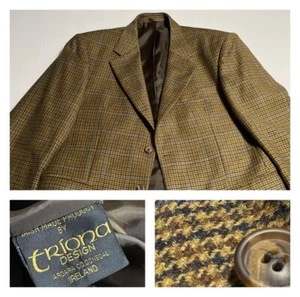 Abrigo deportivo Triona pata de gallo tweed lana multicolor Donegal Irlanda 38S (40S)* - Imagen 1 de 15