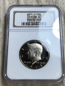1971 S Proof Kennedy Half Dollar NGC PF68 NGC Old Holder W Label - Picture 1 of 8