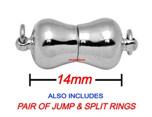 7,5 mm Plata Esterlina 925 CIERRE MAGNÉTICO Perla Collar Extensor 22 mm - Imagen 1 de 8