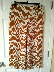 Nine West Wide Leg Crop Pants Size XL Cinnamon/White New $48 (BT001K) - Picture 1 of 9