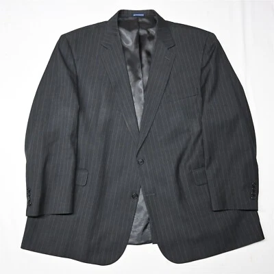 Blazer Traje Chaqueta Abrigo Deportivo Stafford 54L Gris Rayas 100% Lana Para Hombre Foto 1 de 4
