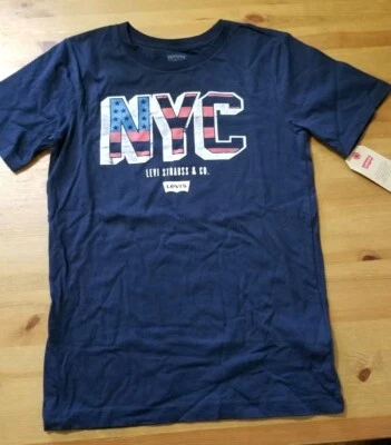 Levi’s New York City Navy Short Sleeve Graphic T-Shirt 100% Cotton Size L NWT! - Image 1 of 3