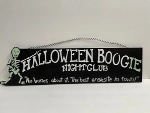 Halloween Boogie Nightclub Sign Wall Décor Plaque Awesome Decoration! - Picture 1 of 4