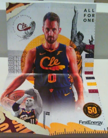 Kevin Love duel fold poster and tipoff program Cleveland Cavaliers Cavs 12/6/19 Cover