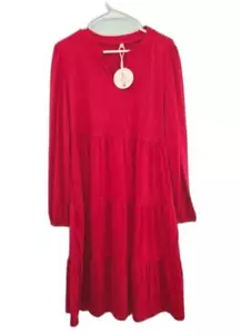 ANRABESS Women's Red Tiered Dress - Size L NWT - Picture 1 of 6
