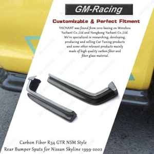 Carbon Fiber R34 GTR NSM Style Rear Bumper Spats for Nissan Skyline 1999-2002 - Imagen 1 de 13
