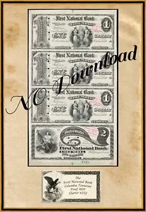 COPY 1870 Proof $1-$2 The First Natl Bank of Columbia Tennessee #1713 - Picture 1 of 1