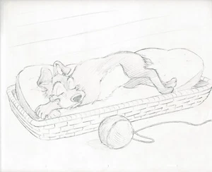 Lady and the TRAMP 2 Disney Production Drawing from Animators Estate 2001 lg2 - Bild 1 von 1